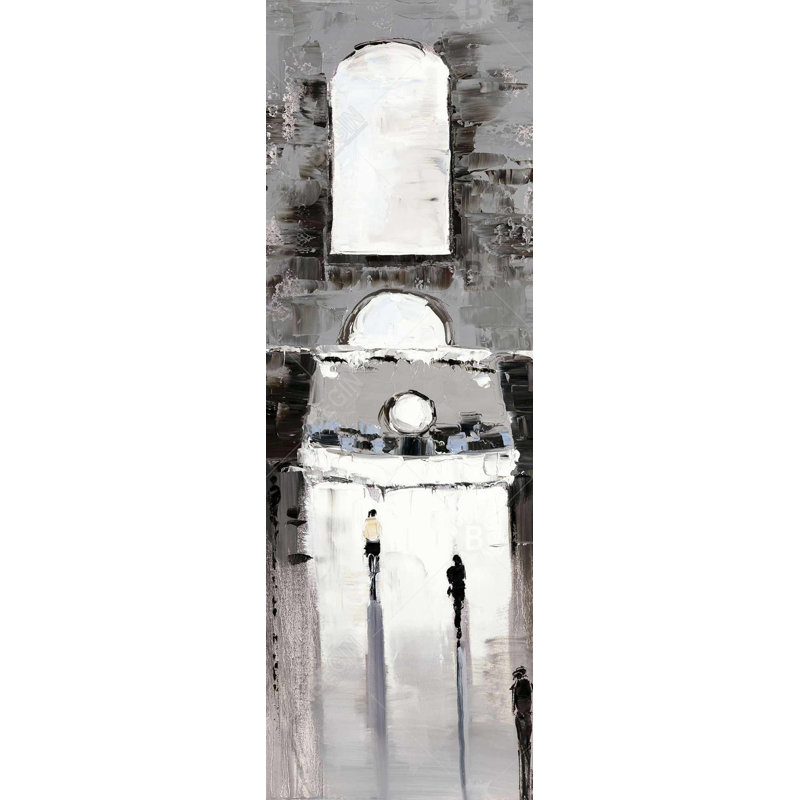 " Gray Building With Passersby "