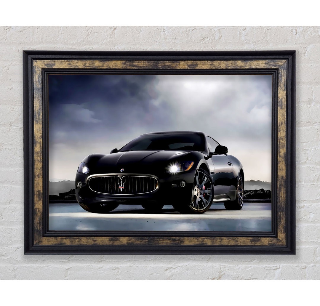 Maserati Black Beauty - Einzelner Bilderrahmen Kunstdrucke