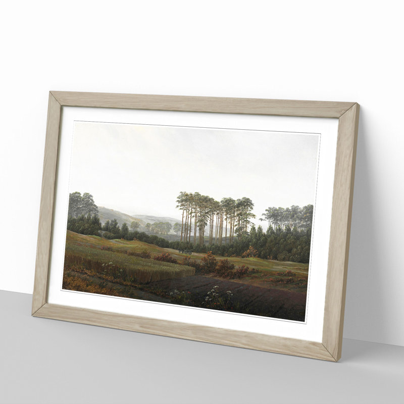 The Afternoon by Caspar David Friedrich - Picture Frame Painting, Oak, 36cm H x 48cm W x 2cm D