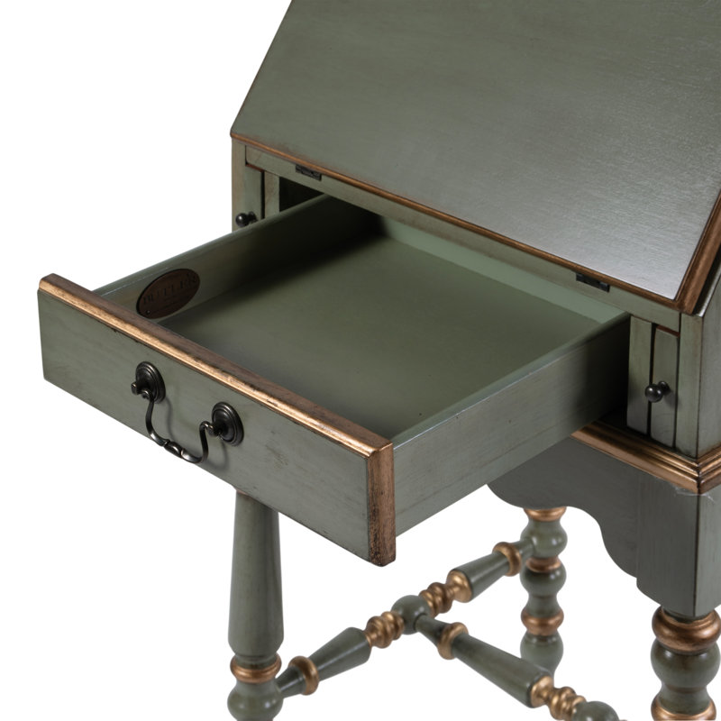 Gaen Secretary Desk with Hutch, Pastel Green
