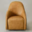 Fauteuil demi-tonneau pivotant en cuir véritable l 30,7 po-1415633771
