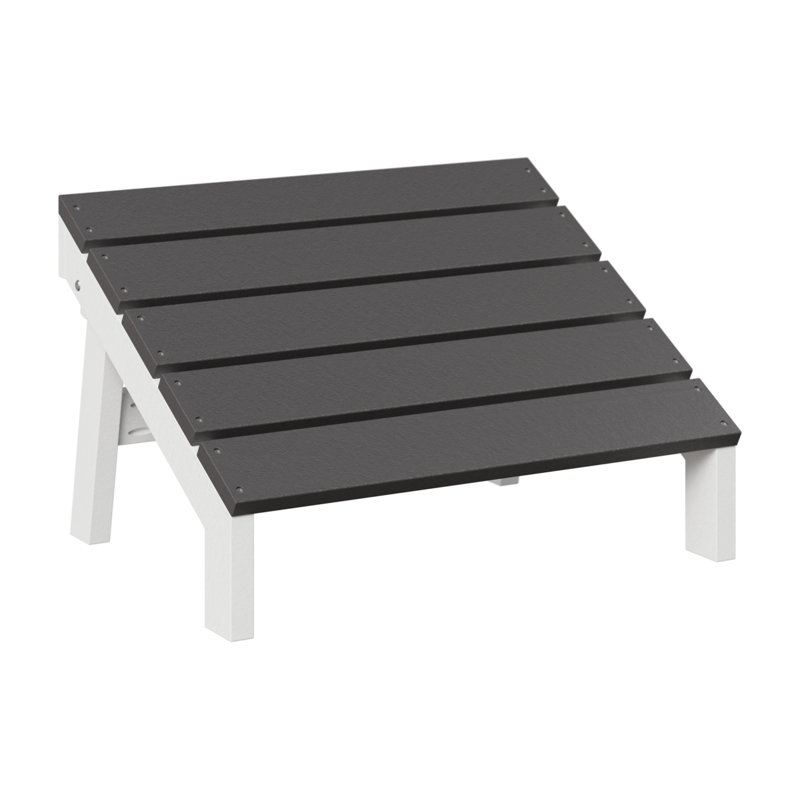 Mayhew Rectangle Outdoor Ottoman Patio Ottoman, Smoke Gray/White
