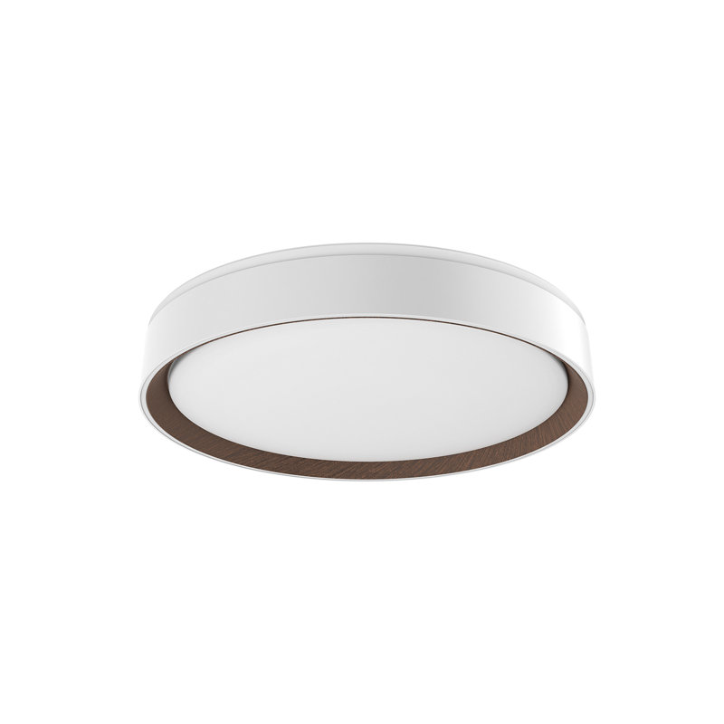 Essex 1 - Light LED Flush Mount, White/Walnut