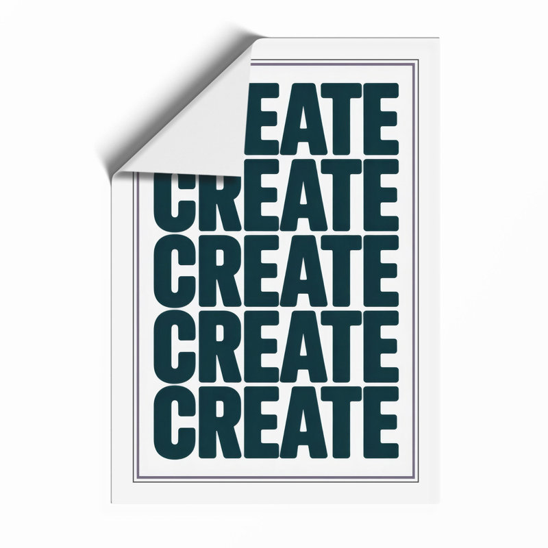 Create Repeated Typography - Framed Print, Unframed, A2 - 59.4 x 42.0 cm