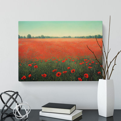 Dreamy Poppies Flowers - Wrapped Canvas Print
