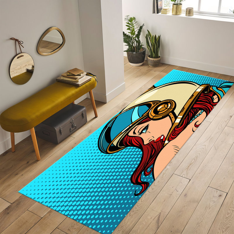 High-Quality Soft Pile Rug with an Abstract Multi-Colored Geometric Print Ideal for Modern Home Decor, Runner 2'8" x 9'2"