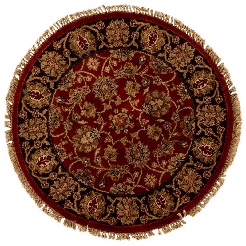 High-Quality Hand-Knotted Red And Black Area Rug