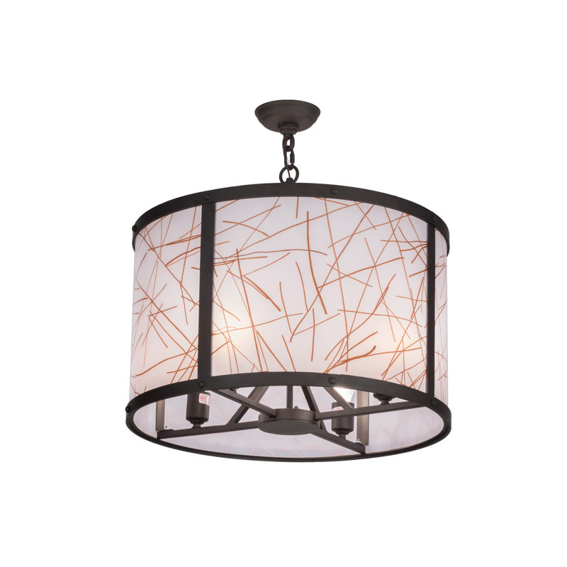 Lustre tambour unique à 4 lumières Gahan