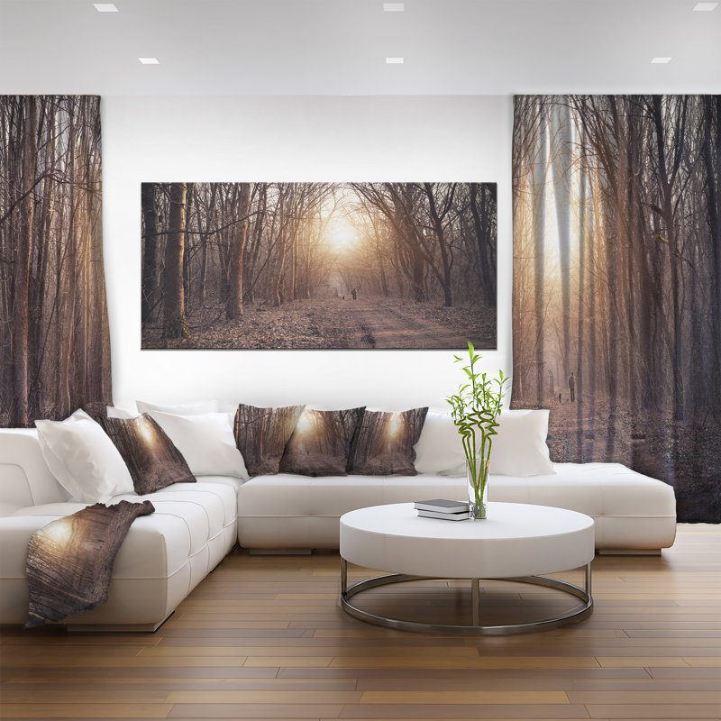 «Forest Pathway View at Sunset», reproduction de photo sur toile tendue, H 12 po x l 20 po