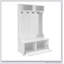 Banc d'entrée pour vestibule avec tablettes ouvertes et armoires à chaussures Classic Coastal Style-1218460984