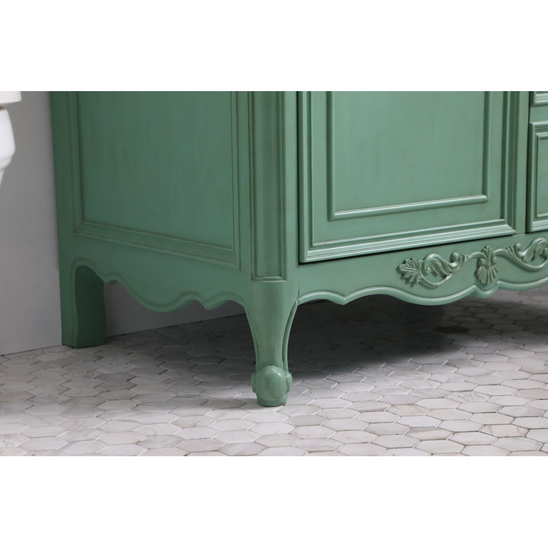 Ensemble de meuble-lavabo simple 32 po Angelique, Menthe rétro, Blanc pur