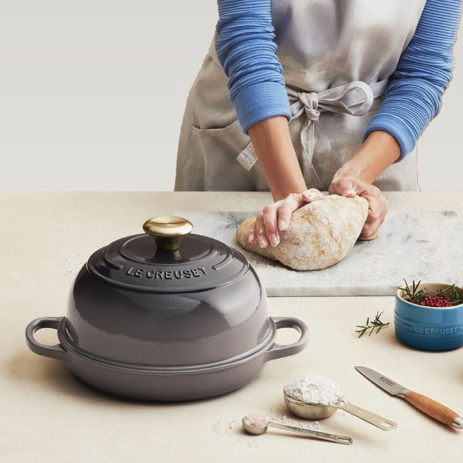 Enameled Cast Iron Bread Oven, Oyster