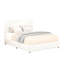Queen Size Boucle Upholstered Platform Bed With Patented 4 Drawers Storage, Curved Stitched Tufted Headboard, Wooden Slat Mattress Support, No Box Spring Needed