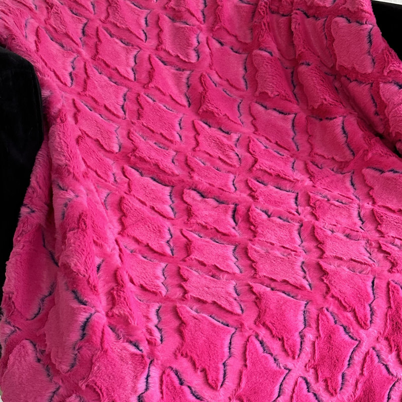 Couverture diamant, L 90 po x L 90 po, Rose