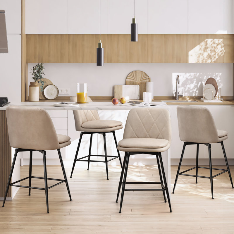 Tabouret de bar et de comptoir Garrey, Bar Stool (28" Seat Height), Taupe