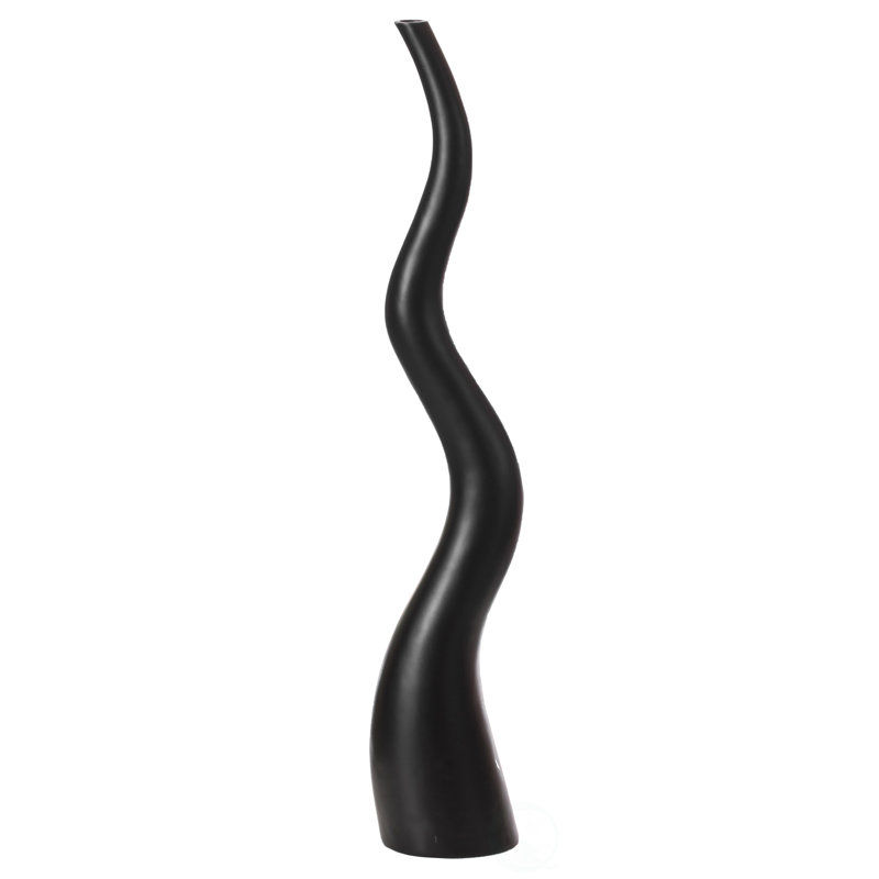 Ceramic Floor Vase, 39.5" H x 6.25" W x 6.25" D, Black