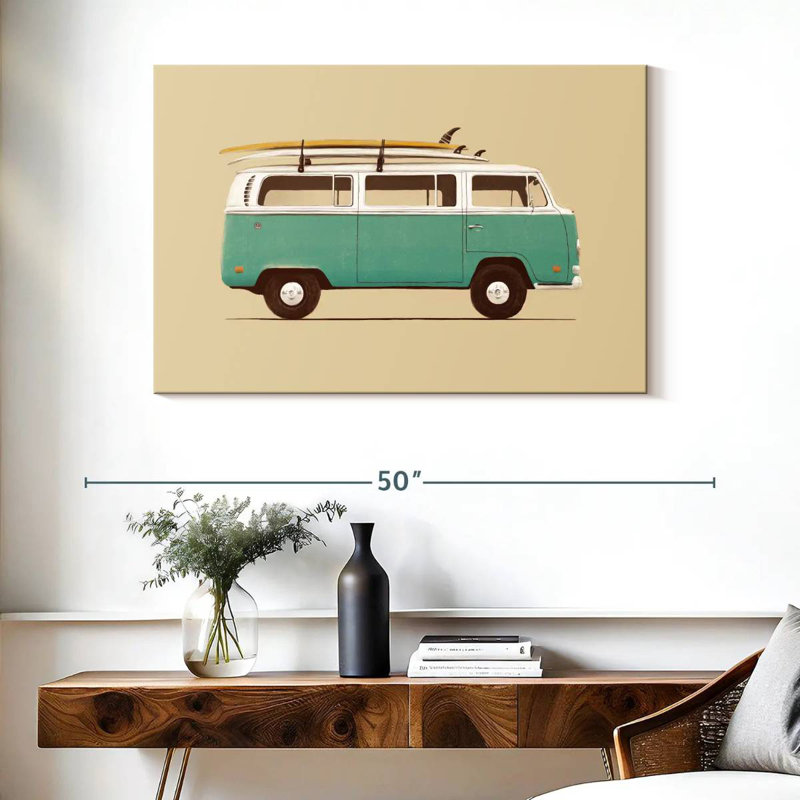 Mehar Blue Retro Van, H 26 po x l 39 po