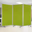 Paravent 3 panneaux tapissier en tissu de style accordéon, vert et gris-778741196