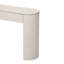 Table d'entrée avec design cannelé, console moderne avec rangement, plateau ovale et 2 tiroirs pour l'entrée et le salon (blanc champagne)-1311469634