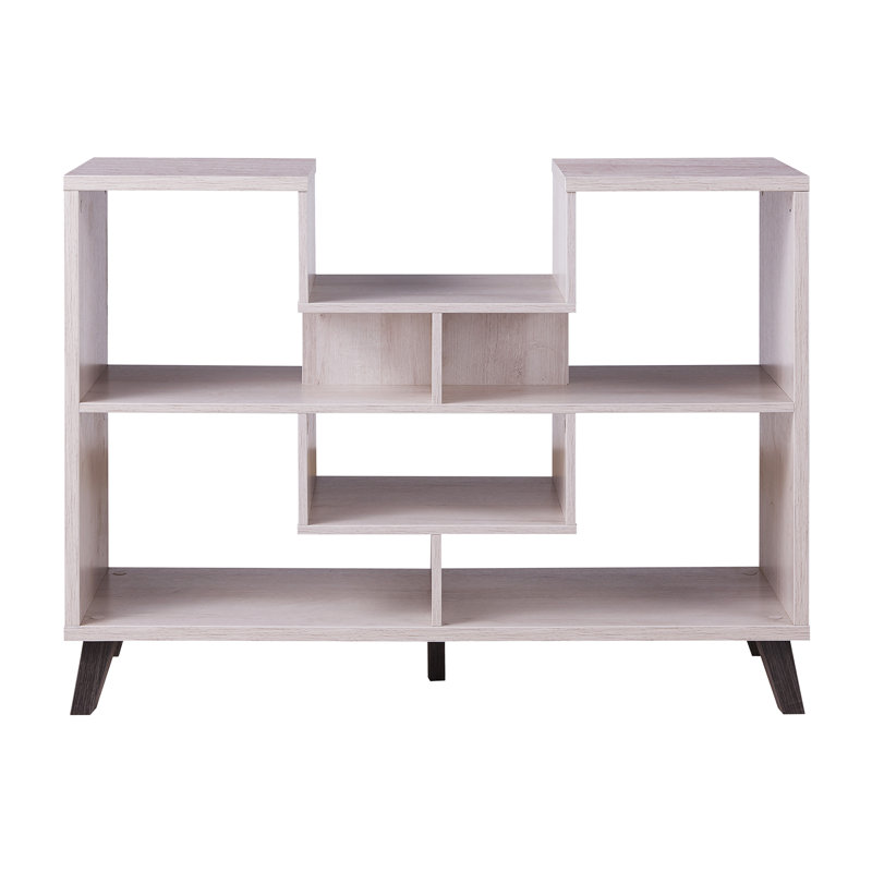 Gabreilla Geometrical White Oak Standard Rectangle Console Table with Storage