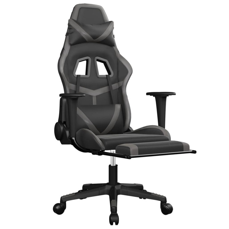 Fauteuil de massage avec repose-pieds, Black/Grey