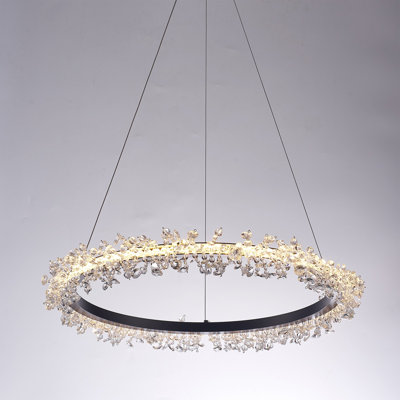 Lustre Claire en argent brossé et lucite