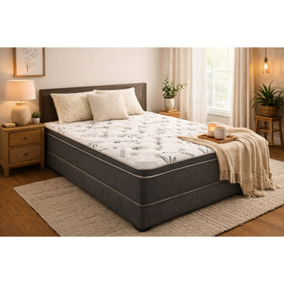 Très grand matelas de 10 pouces avec housse pour circulation d'air et ressorts enveloppés pour réduire le bruit, favoriser un sommeil plus long, matelas à hauteur réglable, convivialité réglable, largeur de 76 pouces