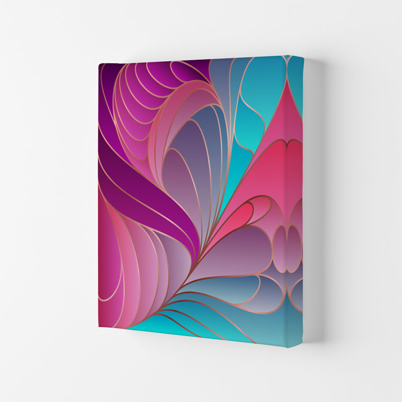 Colourful Art Deco II - Print, 84.1cm H x 59.4cm W x 4cm D, Wrapped Canvas