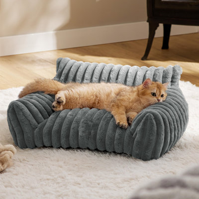 Lit pour animal de compagnie en tissu doux et moelleux - Lit douillet pour chats et petits chiens