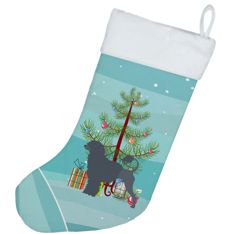 Chaussette de noël joyeux de noël, Chien d'eau portugais