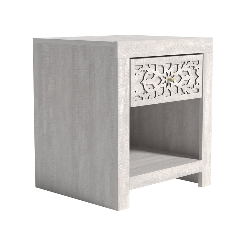 Table de chevet 1 tiroir Lukasik, Chêne gris cendré