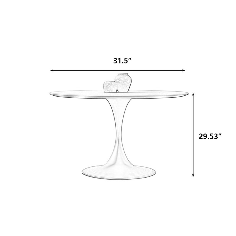 Table de salle à manger, H 29,53 po x L 31,5 po x l 31,5 po