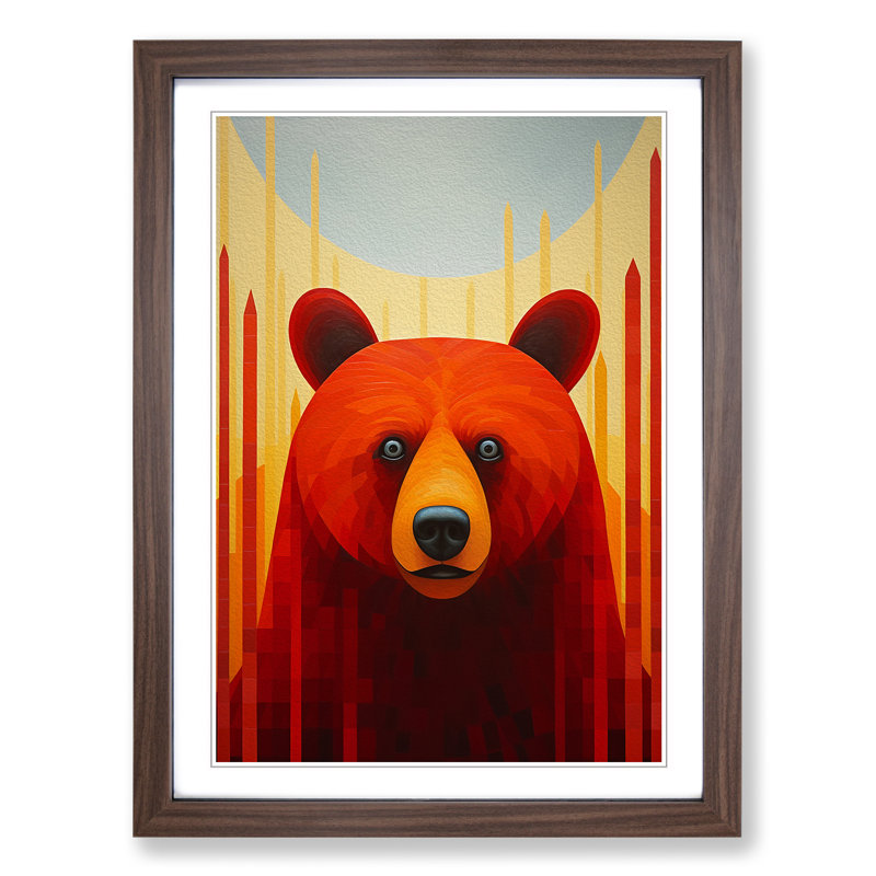 Single Picture Frame Print on Wood, 46cm H x 34cm W, Walnut Framed