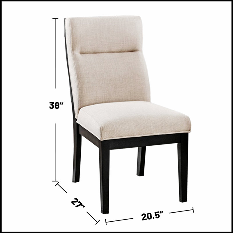 Ensemble de 2 chaises de salle à manger rembourrées en tissu beige et confortable et élégant pour les salles à manger modernes