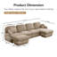 Canapé surdimensionné en U de 137 po en chenille, canapé à assise profonde avec repose-pieds mobile, coussins ronds exquis et coussins de dossier matelassés, pieds de cadre encastrés, assemblage facile, convient au salon-1620897330-1620897337