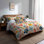 Ensemble de literie 5 pièces pour adolescent Retro Florals - Ensemble de housse de couette et coussin rétro Mid-Century