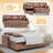 84" Reversible Sectional Pull-Out Sofa Bed With Adjustable Backrest,Suede Leather Modern L-Shape Sofa With Storage Chaise, 3-Seat Convertible Couch With Usb Charging Port For Living Room, Apartment, House-1290277836