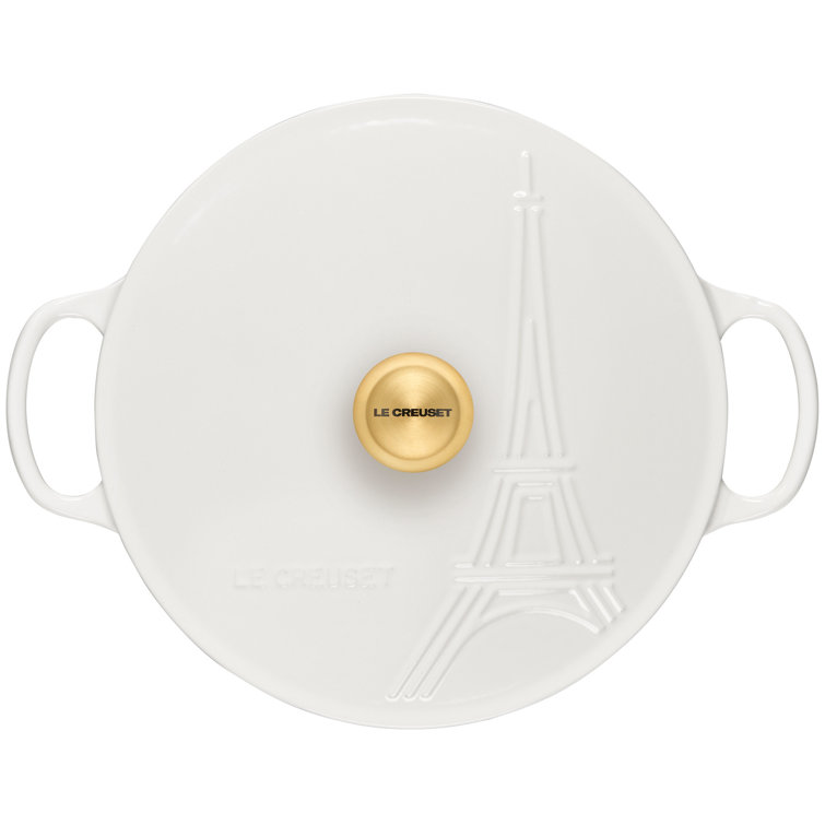 Le Creuset 3.5qt Signature Braiser Eiffel Tower Collection | White