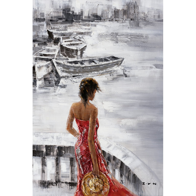 " Waiting At Sea ", 36" H x 24" W x 1.5" D