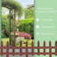 12 Panels Brown Wooden Garden Fence, 60 x 34cm Fir Wood Picket Fence Panels for Lawn Edging, Flower Bed, Stake-In Installation