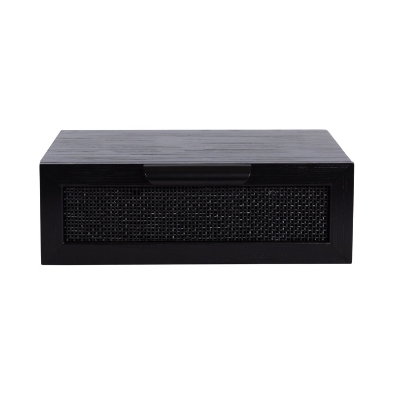 Ori Rattan Floating Side Table, Black