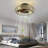 Caged Crystal Ceiling Fans With Lights And Remote,18.8" Flush Mount Low Profile Ceiling Fan With Light,6 Speed Enclosed Ceiling Fan With Reversible Motor For Bedroom Kitchen Living Room-552144988