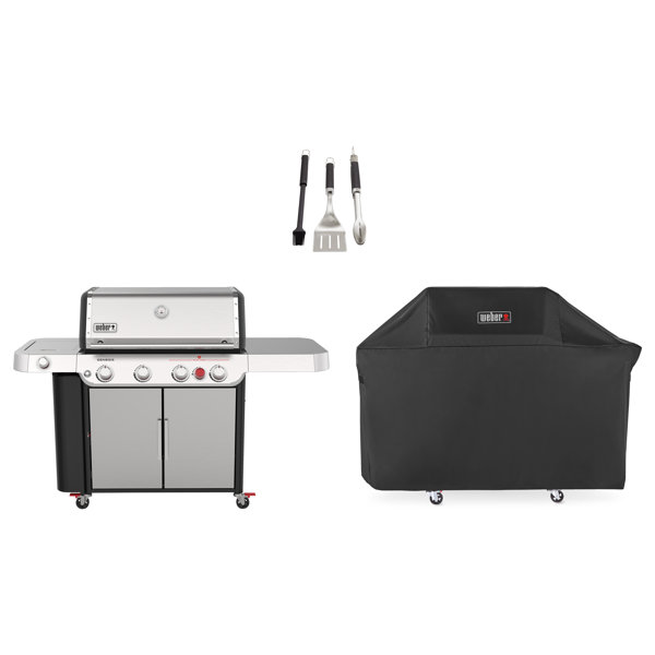 Weber Genesis Weber 4 - Burner Free Standing 48000 BTU Gas Grill with ...