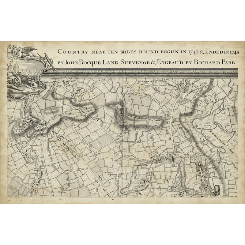 Map Of London Grid III - Wrapped Canvas Print, 20cm H x 30cm W x 3.8cm D