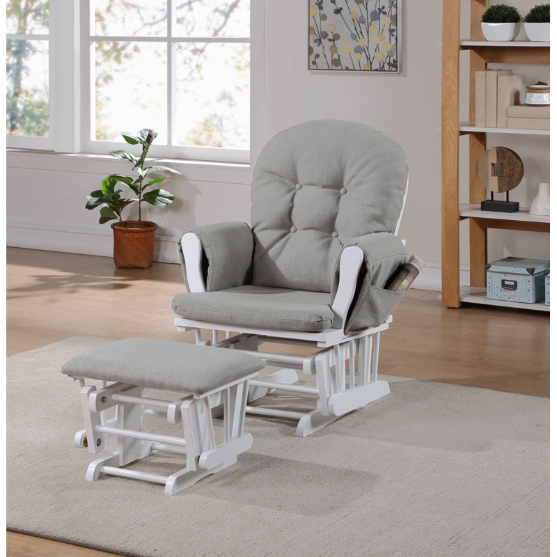 Fauteuil oscillant et bois Kaled, Gris, Blanc