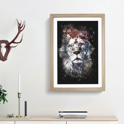 Lion Abstract Paint Splash - Picture Frame Graphic Art
