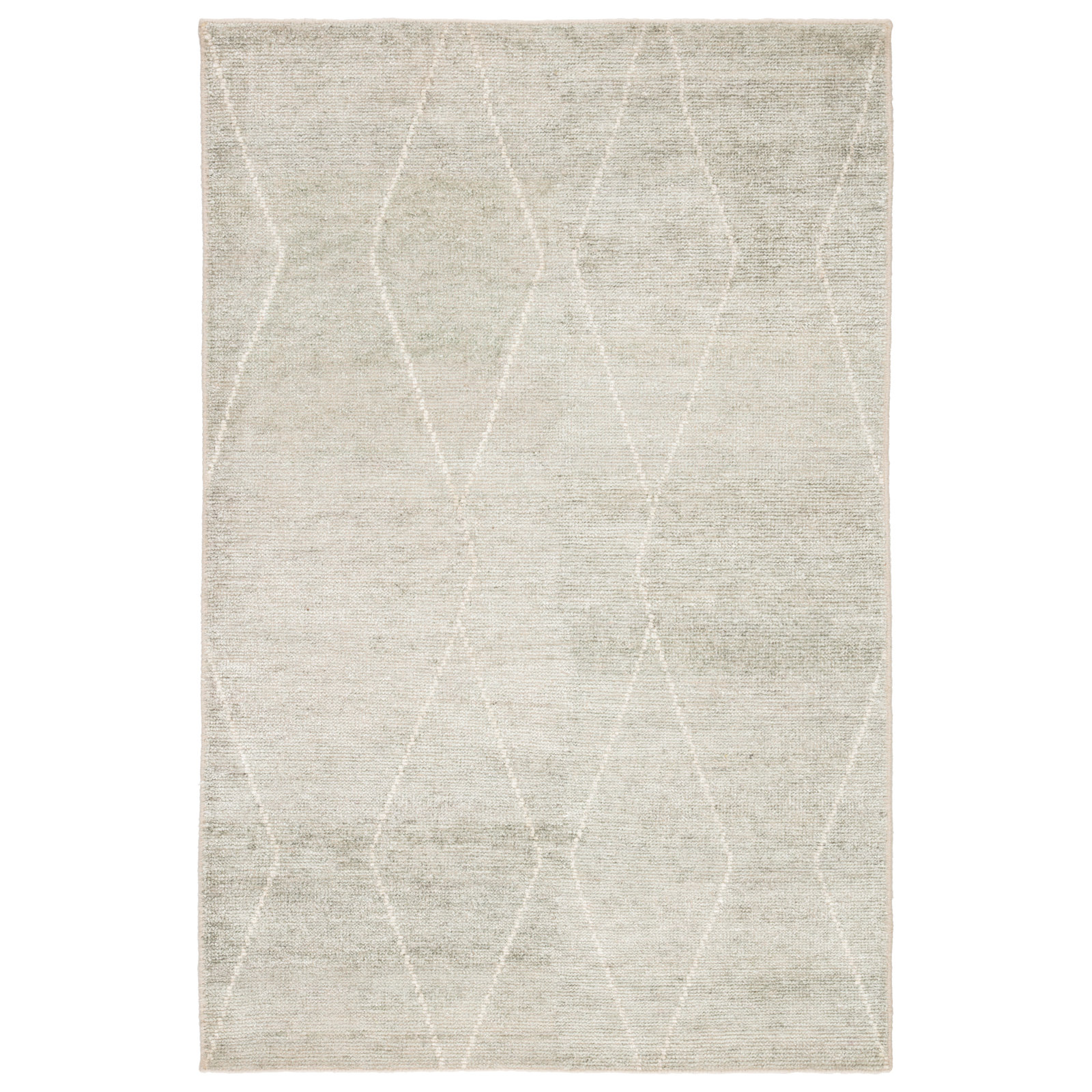 Flensburg Light Blue Ivory Hand-Knotted Rug, Rectangle 10' x 14'