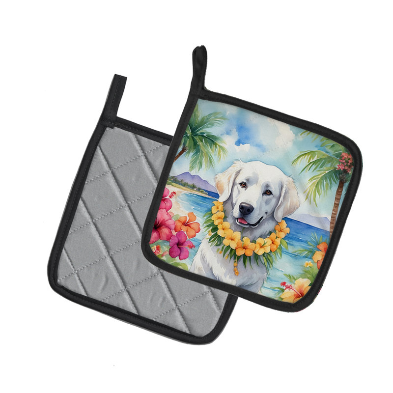 Caroline's Treasures Luau Party Floral Polyester Potholder Set
