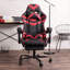 Ebern Designs Brode Adjustable Ergonomic Swiveling PC & Racing Game Chair with Footrest in Black/Red