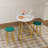 3-Piece Modern Bar Table Set with 2 Velvet Bar Stools, Space-Saving Breakfast Bar Dining Set for Small Kitchen Apartment Balcony